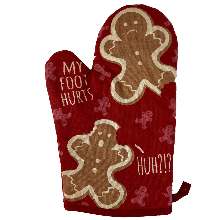 My Foot Hurts Oven Mitt Funny Christmas Eaten Gingerbread Cookies Holiday Gift Novelty Kitchen Glove Image 1