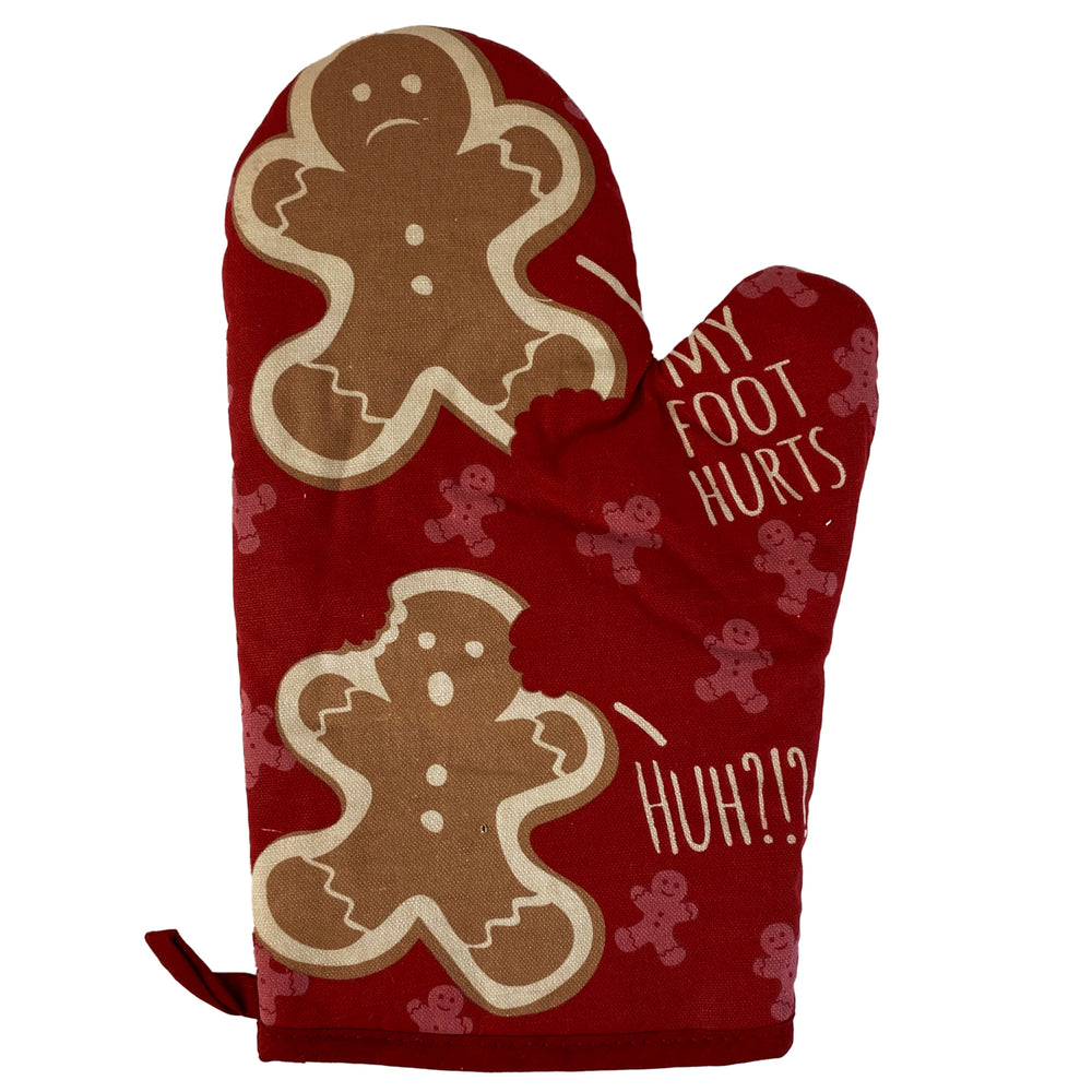 My Foot Hurts Oven Mitt Funny Christmas Eaten Gingerbread Cookies Holiday Gift Novelty Kitchen Glove Image 2