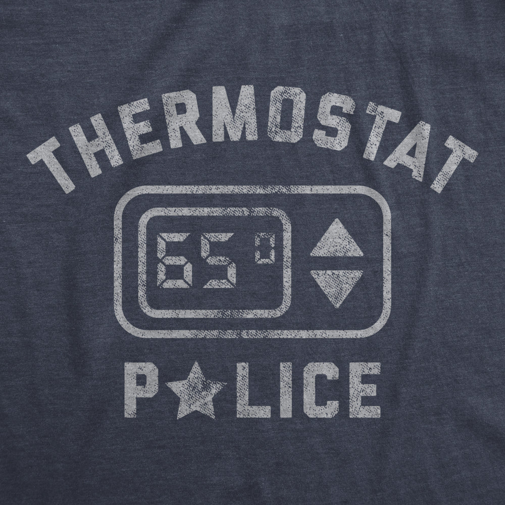 Mens Thermostat Police Tshirt Funny HVAC Heating And Air Conditioning Climate Graphic Tee Image 2