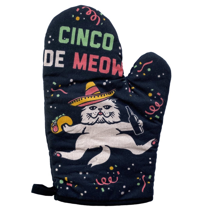 Cinco De Meow Oven Mitt Funny Taco Cat Mexican Cerveza Kitchen Glove Image 2