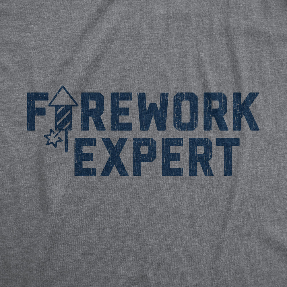 Mens Firework Expert Tshirt Funny 4th Of July Independence Day Graphic Tee Image 2