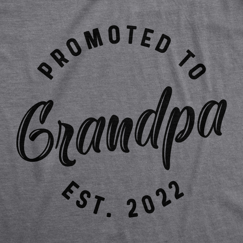 Mens Promoted To Grandpa 2022 and 2023 Tshirt Funny Baby Family Graphic Tee Image 2