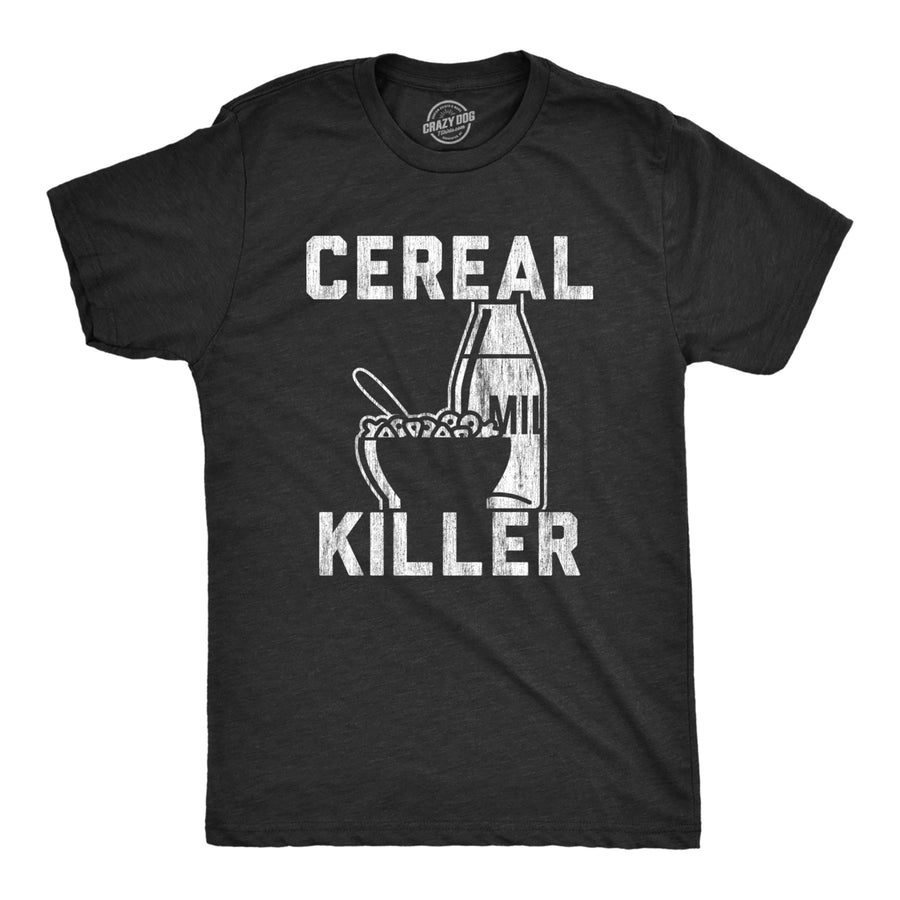 Mens Cereal Killer Tshirt Funny Breakfast Serial Sarcastic Wordplay Graphic Tee Image 1