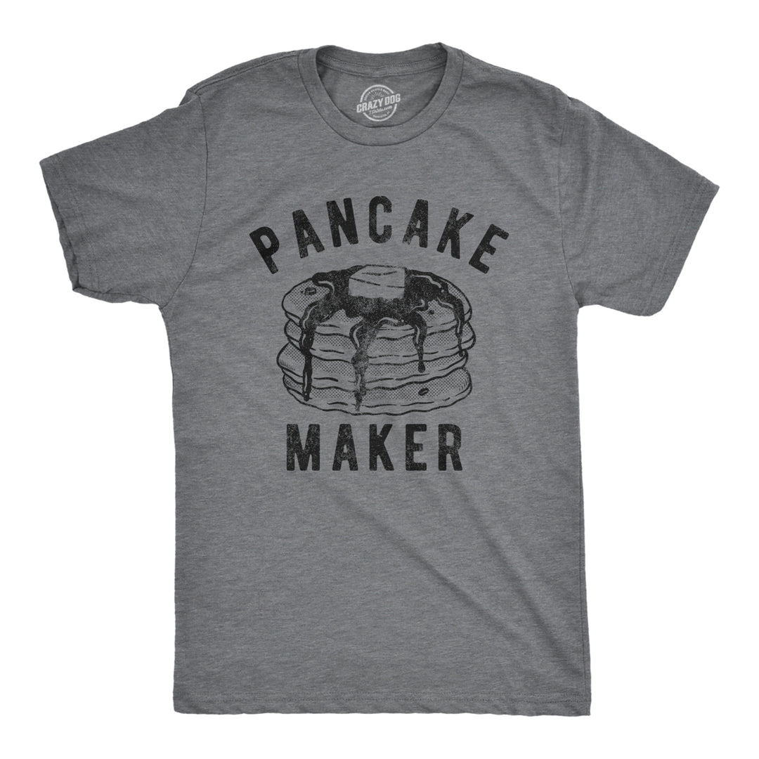 Mens Pancake Maker Tshirt Funny Breakfast Food Syrup Cute Morning Novelty Tee Image 1