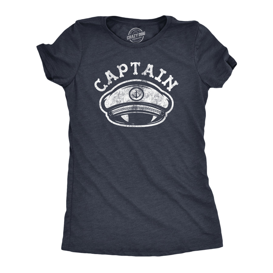 Womens Captain Tshirt Funny Boating Ocean First Mate Cruise Party Summer Vacation Tee Image 1