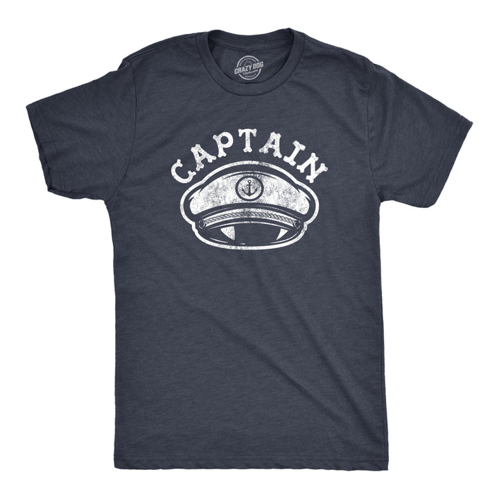 Mens Captain Tshirt Funny Boating Ocean First Mate Cruise Party Summer Vacation Tee Image 1