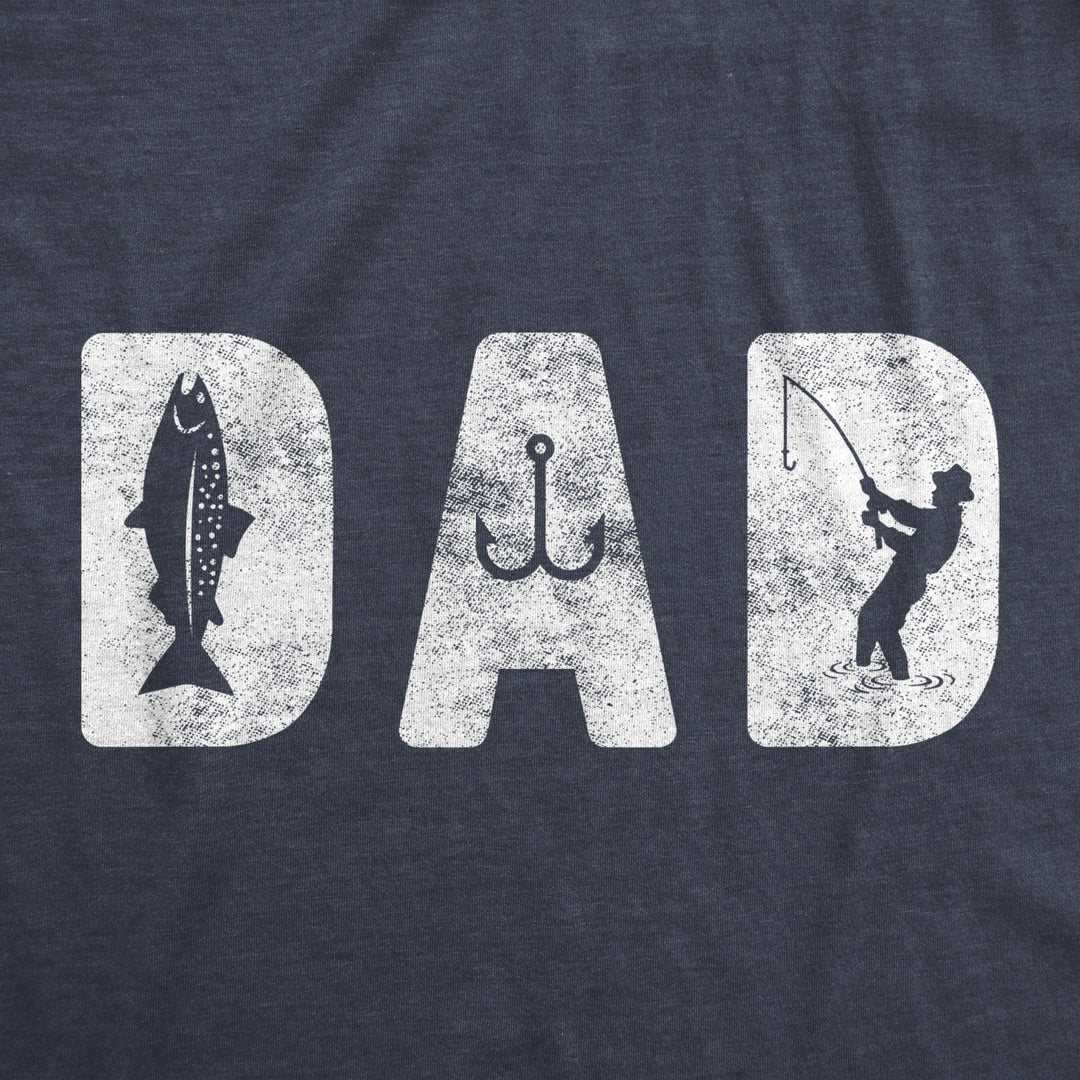 Mens Dad Fishing Tshirt Funny Fathers Day Outdoor Fisherman Graphic Tee Image 2