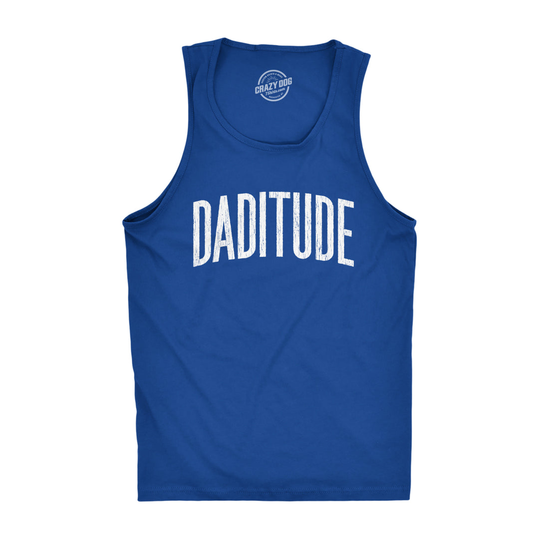 Mens Daditude Fitness Tank Funny Fathers Day Dad Attitude Hilarious Gift For Papa Shirt Image 1