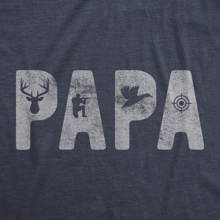 Mens Papa Hunting Tshirt Funny Fathers Day Outdoor Deer Hunter Graphic Tee Image 2