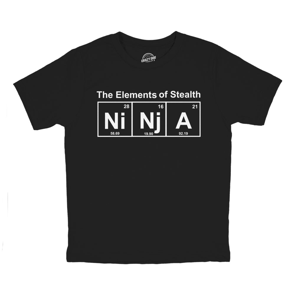 Youth Ninja Element of Stealth T shirt Funny Cool Graphic for Kids Nerdy Tee Image 2
