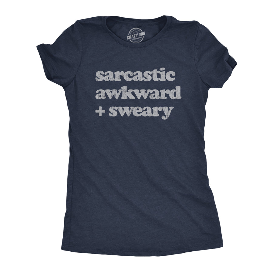 Womens Sarcastic Awkward Sweary Tshirt Funny Personality Introvert Graphic Tee Image 1