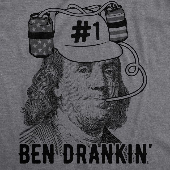 Mens Ben Drankin T shirt Funny 4th Of July Beer Drinking Patriotic USA Graphic Image 2