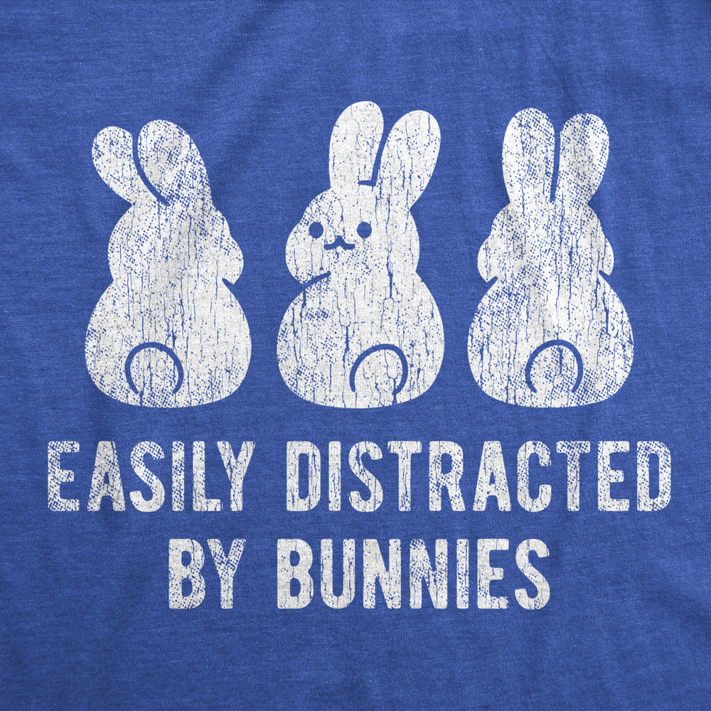 Womens Easily Distracted By Bunnies T shirt Funny Rabbit Party Gift for Basket Image 2