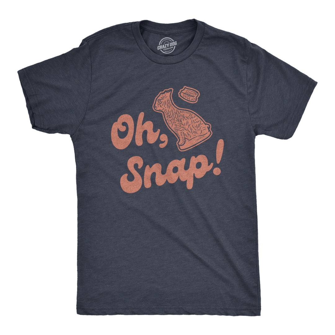 Mens Oh Snap T shirt Funny Chocolate Easter Bunny Basket Egg Hunt Image 1