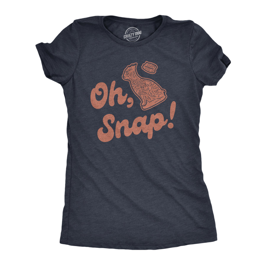 Womens Oh Snap T shirt Funny Chocolate Easter Bunny Basket Egg Hunt Image 1