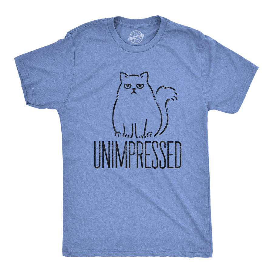 Mens Unimpressed Funny Cat Dad T-Shirt Hilarious Kitty Graphic Tee Pet Lover Image 1