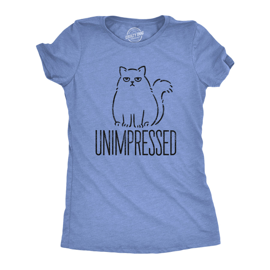 Womens Unimpressed Funny Cat Dad T-Shirt Hilarious Kitty Graphic Tee Pet Lover Image 1