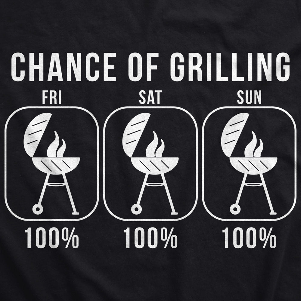 100% Chance Of Grilling Cookout Apron Funny BBQ Forecast Graphic Novelty Smock Image 2