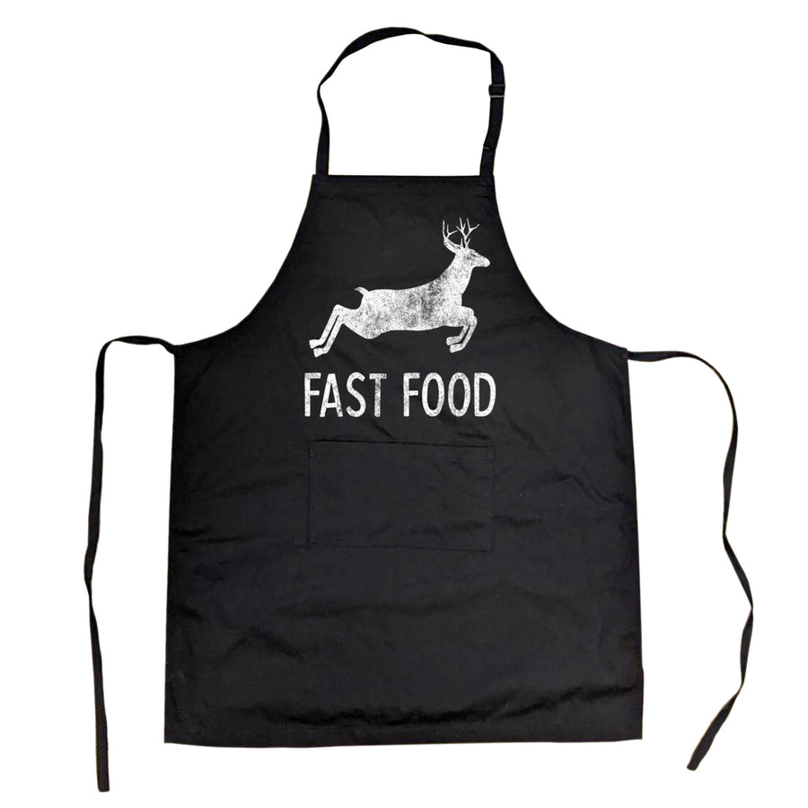 Fast Food Cookout Apron Funny Deer Hunting Buck Grilling Graphic Gift for Hunter Image 1
