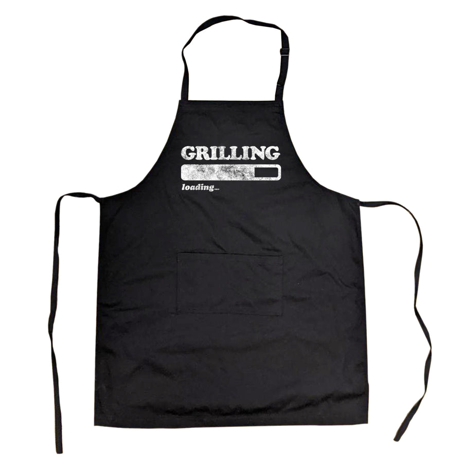 Grilling Loading Cookout Apron Funny Backyard BBQ Graphic Novelty Smock Image 1