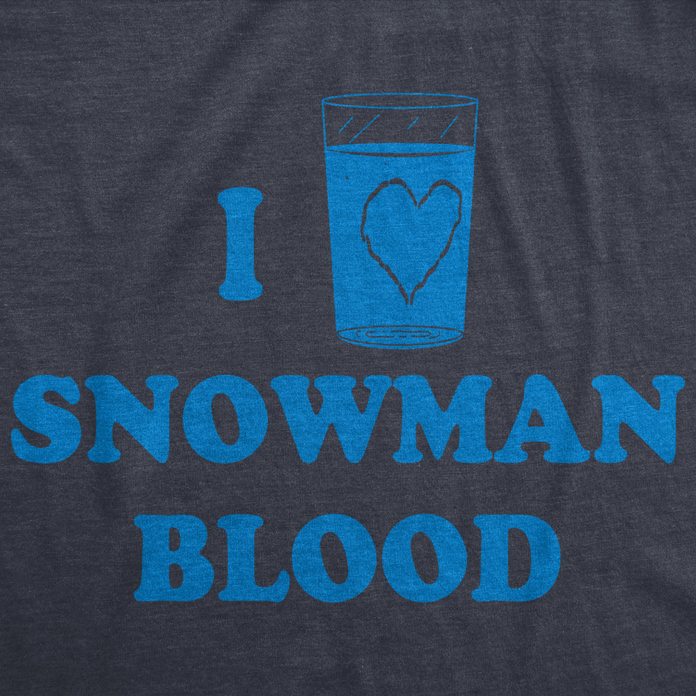 Mens I Love Snowman Blood T shirt Funny Snow Winter Offensive Christmas Gift Image 2