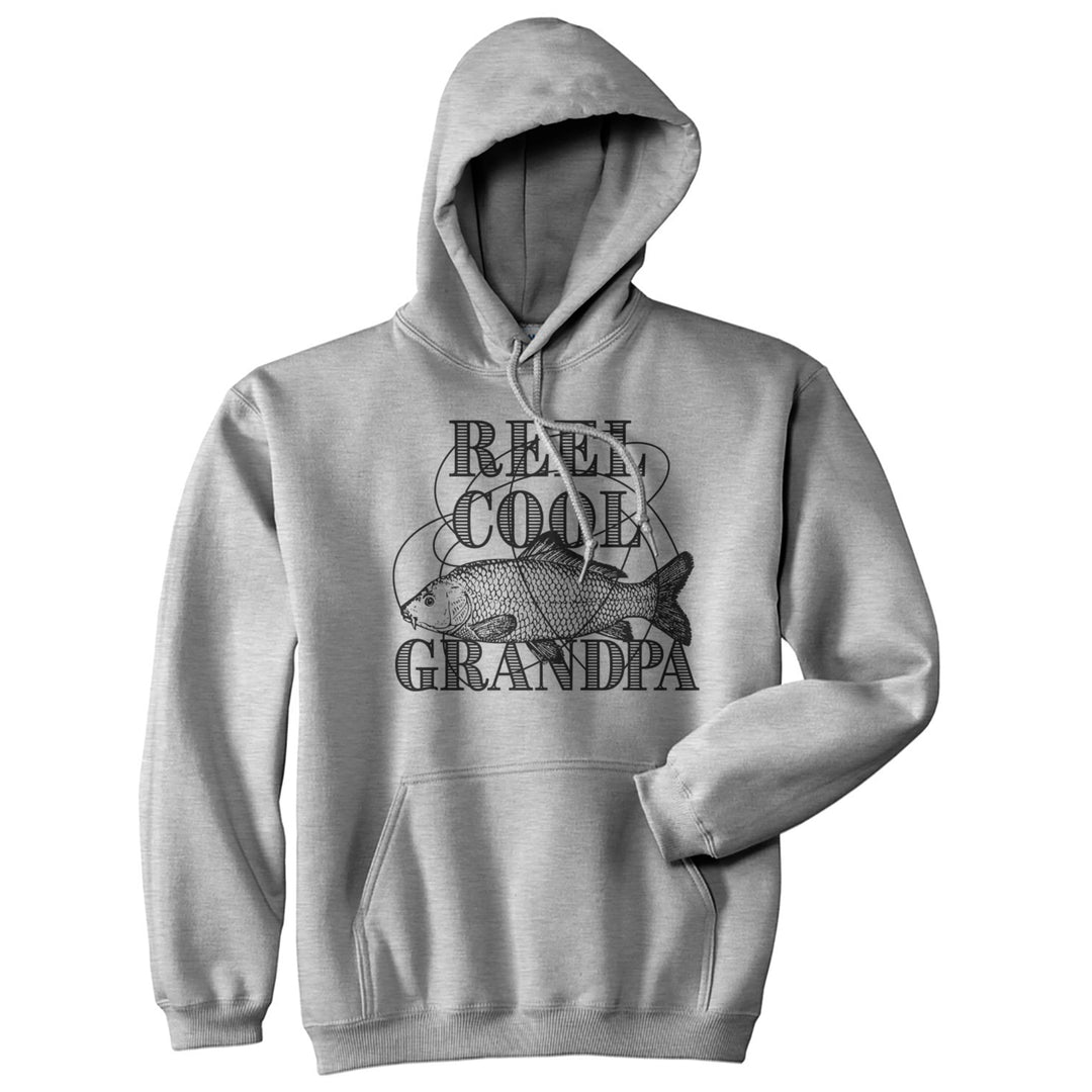 Reel Cool Grandpa Hoodie Funny Fishing Grandfather Graphic Novelty Sweatshirt Image 1