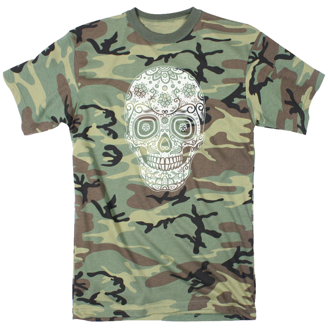 Mens Sugar Skull Tshirt Cool Dia De Los Muertos Tee For Guys Image 1