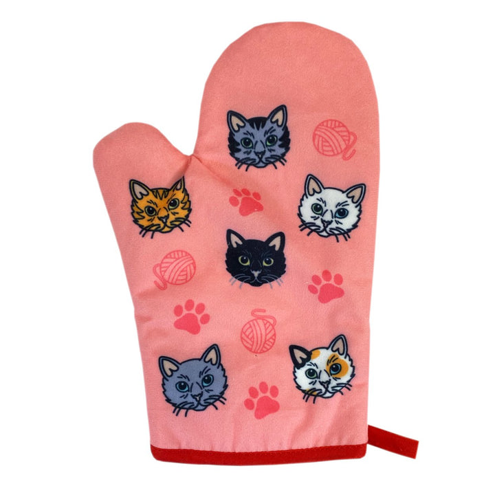 Cat Yarn Kitchen Apron Oven Mitt Funny Pet Cat Kitty Animal Lover (Oven Mitt + Apron) Image 4