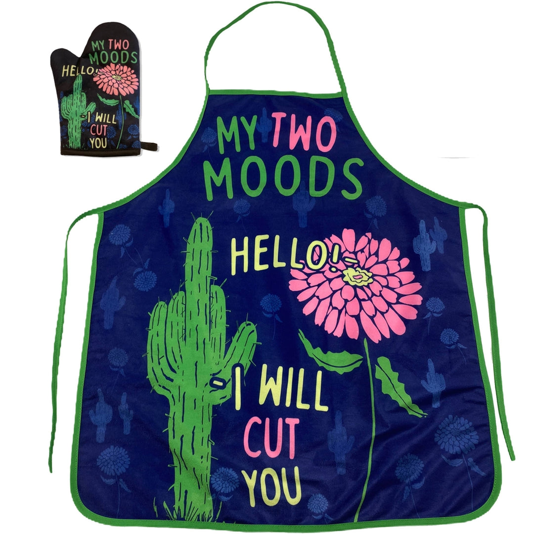 My Two Moods Hello I Will Cut You Funny Flower Cactus Graphic Novelty Kitchen Accessories Image 1