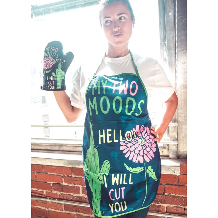 My Two Moods Hello I Will Cut You Funny Flower Cactus Graphic Novelty Kitchen Accessories Image 4