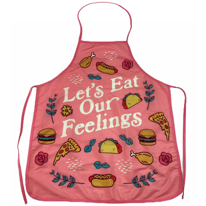 Lets Eat Our Feelings Apron Funny Comfort Food Novelty Kitchen Smock Image 1