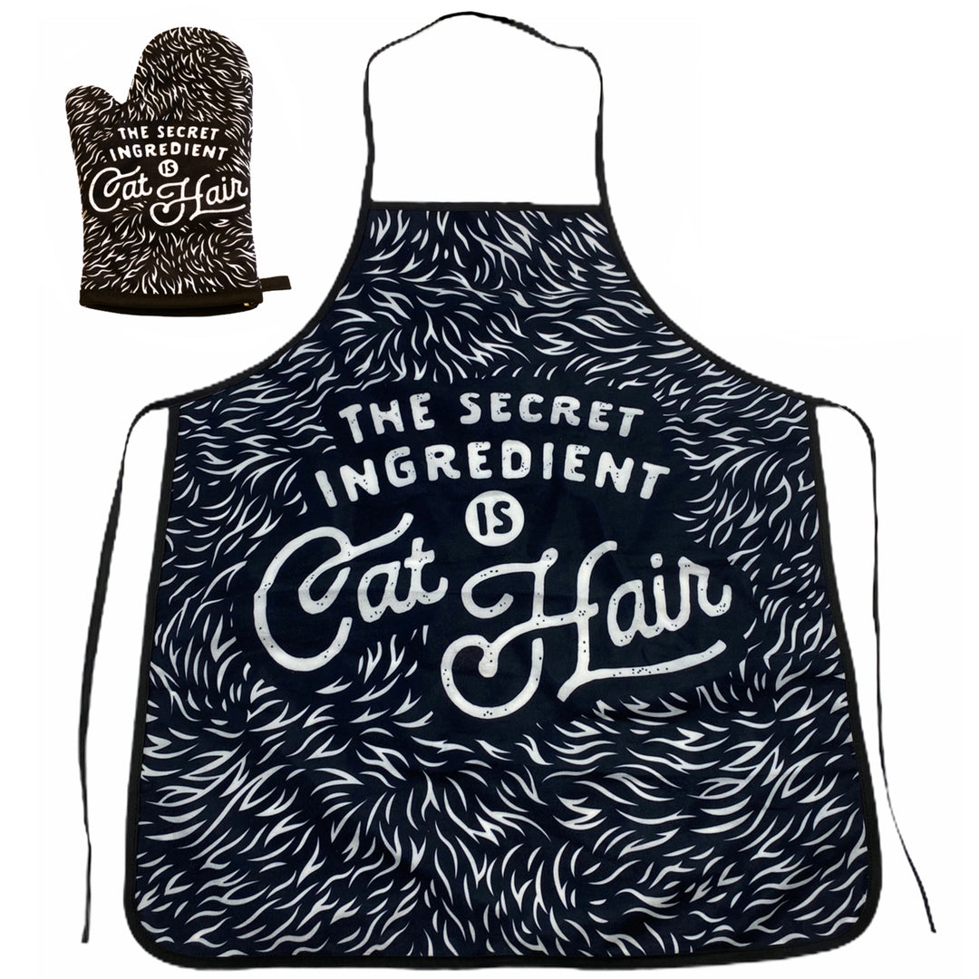 The Secret Ingredient Is Cat Hair Funny Pet Kitten Animal Lover Graphic Kitchen Accessories Image 1