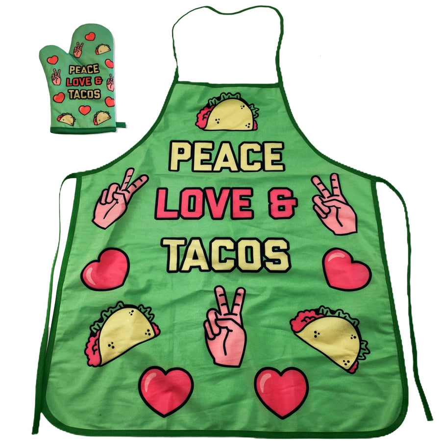 Peace Love Tacos Funny Graphic Novelty Kitchen Accessories Image 1