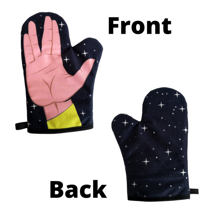 Space Hand Oven Mitt Funny Live Long Alien Sign Kitchen Accessories Image 4