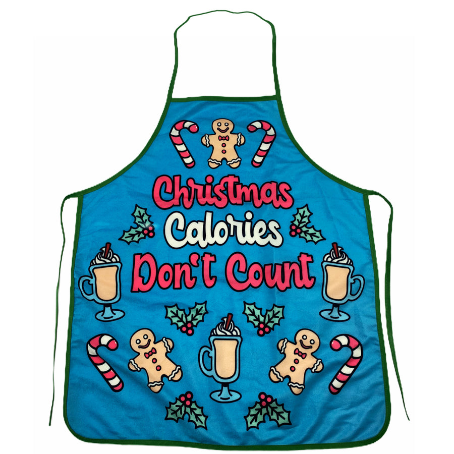 Christmas Calories Dont Count Funny Holiday Baking Graphic Novelty Kitchen Smock Image 1