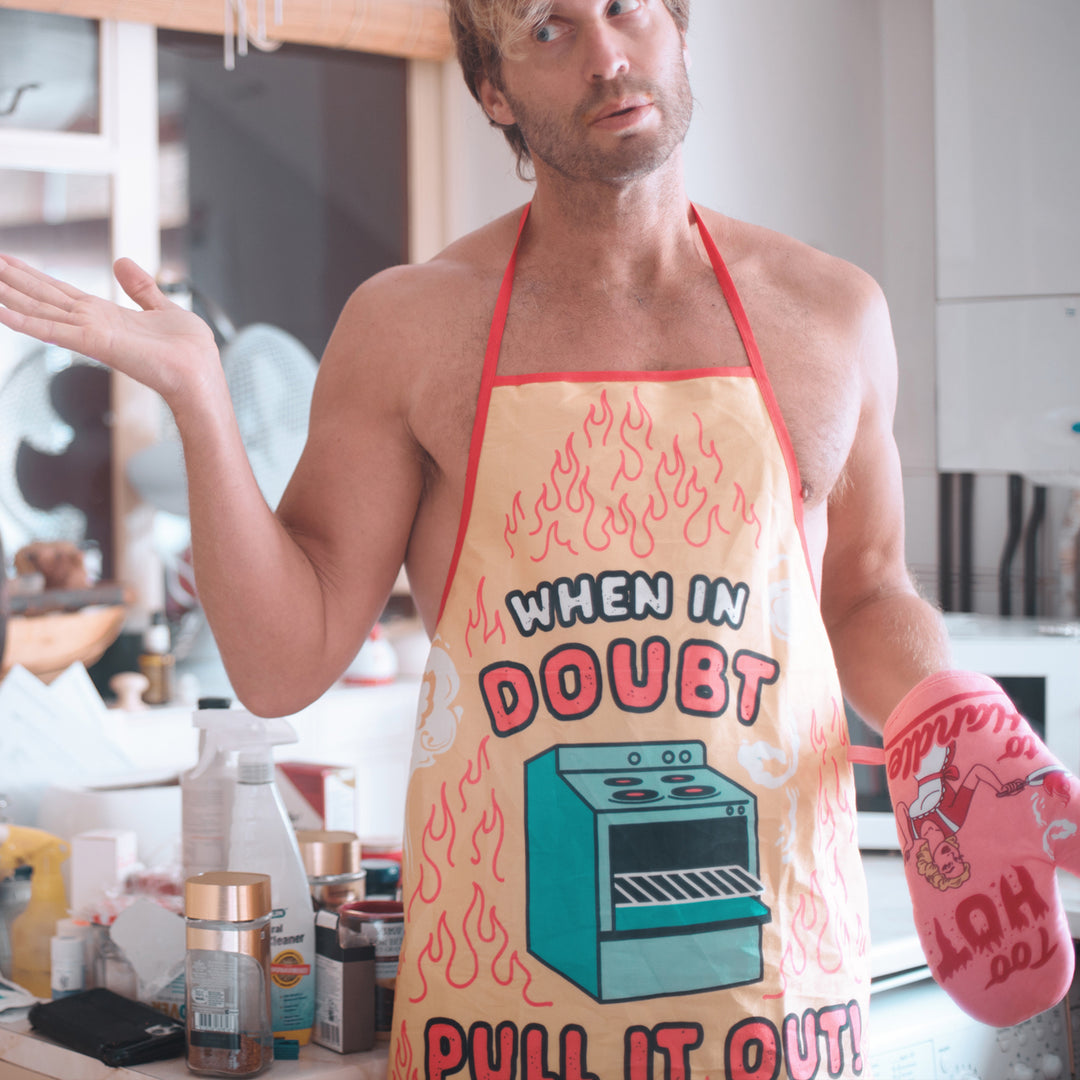 When In Doubt Pull It Out Apron Funny Oven Baking Cooking Graphic Kitchen Smock Image 6