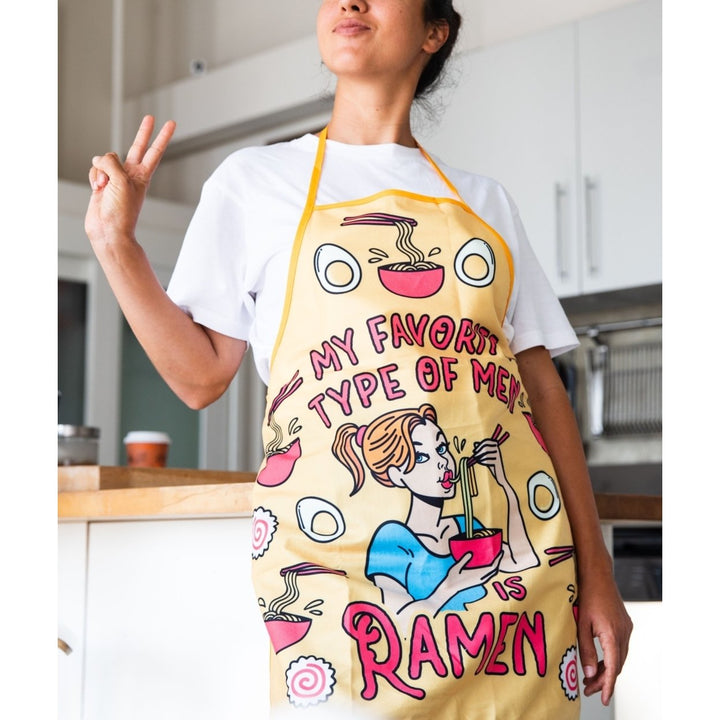 My Favorite Type Of Men Is Ramen Funny Noodles Graphic Novelty Kitchen Smock Image 6