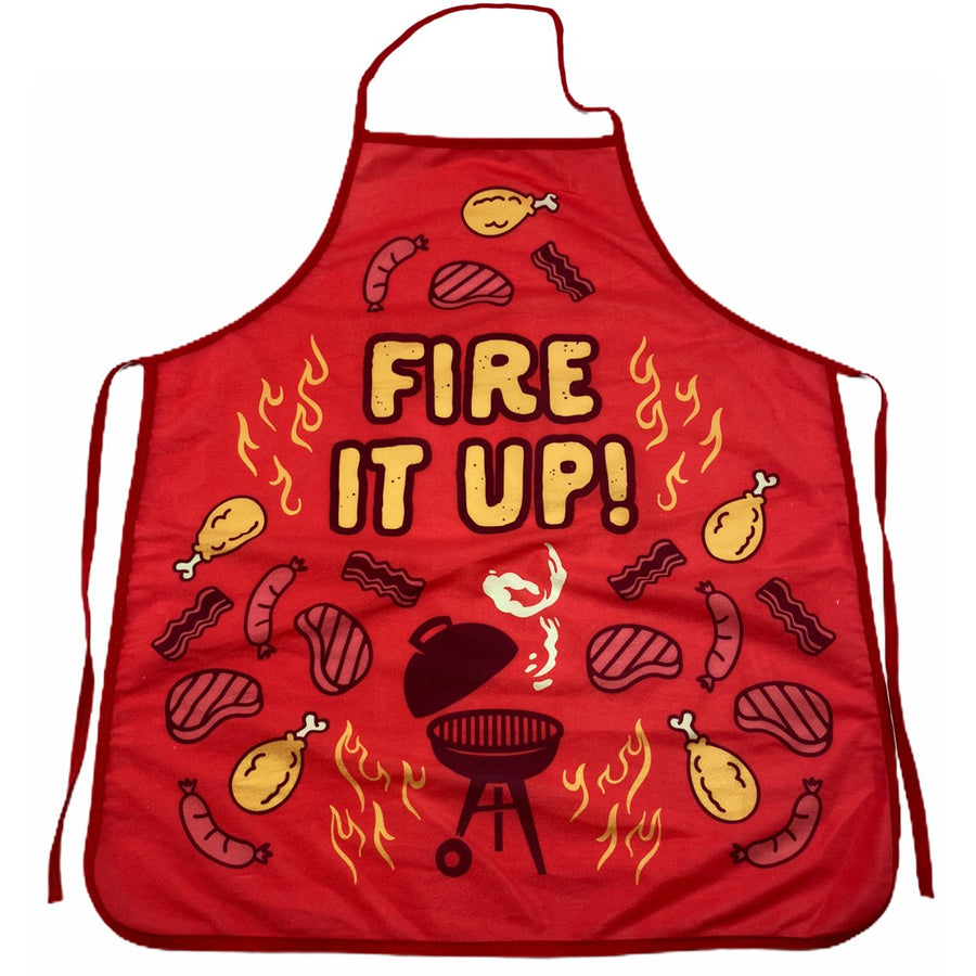 Fire It Up Grill Funny Backyard Bar-B-Que Meats Graphic Novelty Kitchen Accessories Image 1