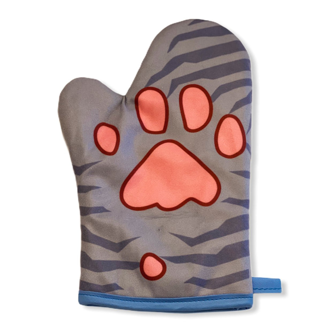 Cat Paw Oven Mitt Funny Pet Kitty Cat Kitten Animal Lover Graphic Baking Glove Image 1