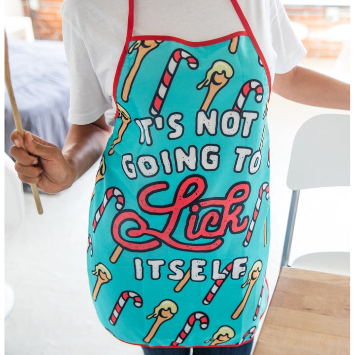 Its Not Going To Lick Itself Apron Funny Christmas Baking Candycane Graphic Novelty Smock Image 4