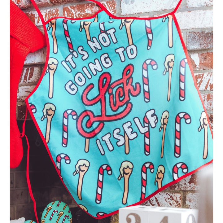 Its Not Going To Lick Itself Apron Funny Christmas Baking Candycane Graphic Novelty Smock Image 6