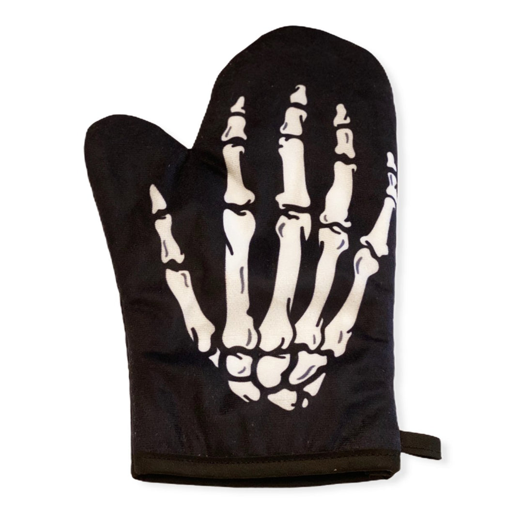 Skeleton Hand Oven Mitt Funny Bones Halloween Party Graphic Novelty Accessories Image 1