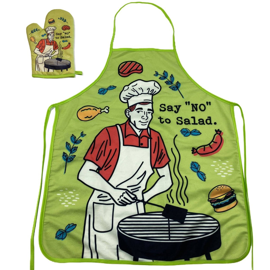 Say No To Salad Funny Back Yard Bar-B-Que Meat Graphic Kitchen Accessories Image 1