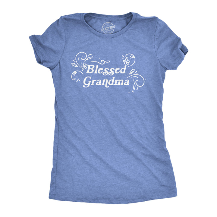 Womens Blessed Grandma Tshirt Funny Grandmother Appreciation Nana Graphic Novelty Tee Image 1