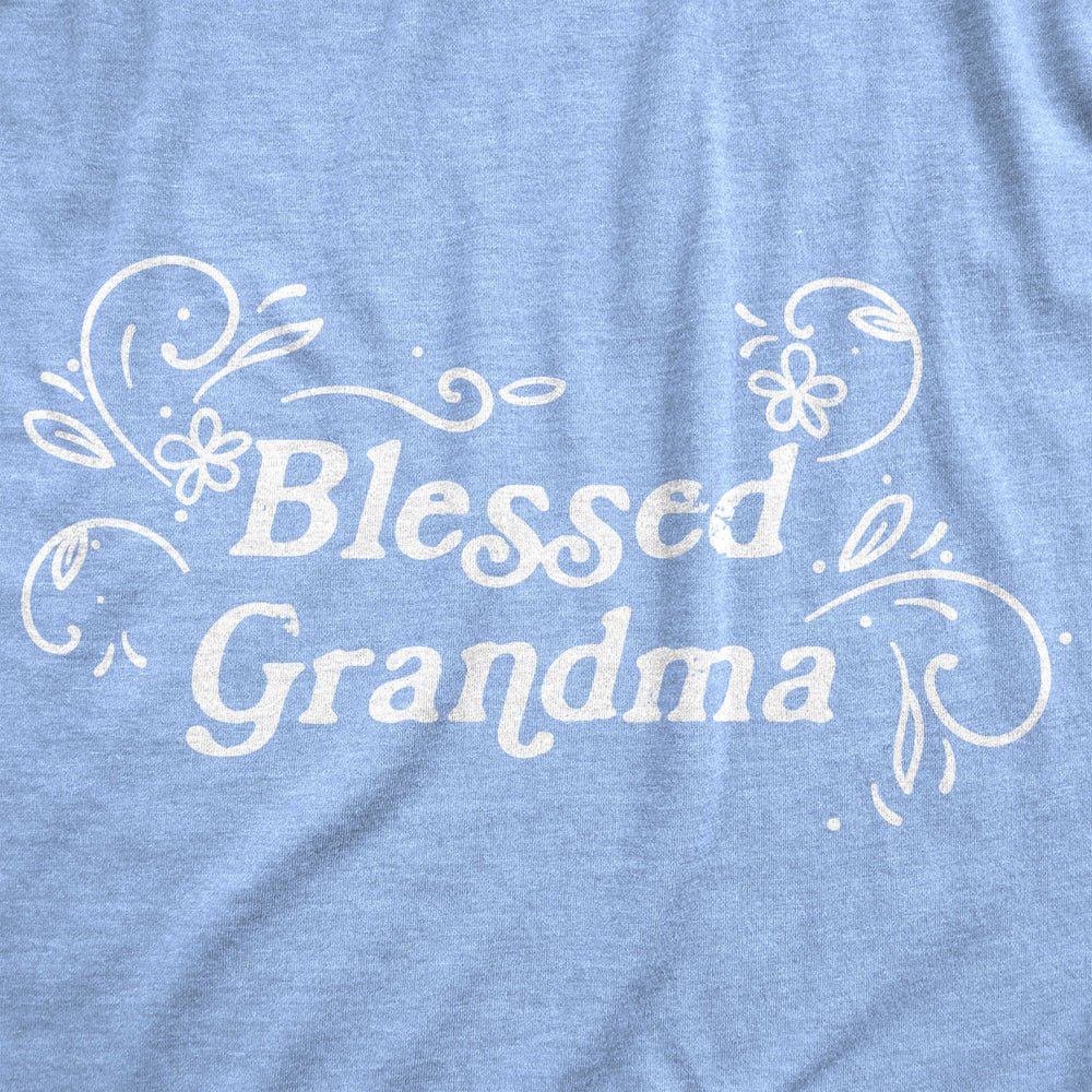 Womens Blessed Grandma Tshirt Funny Grandmother Appreciation Nana Graphic Novelty Tee Image 2