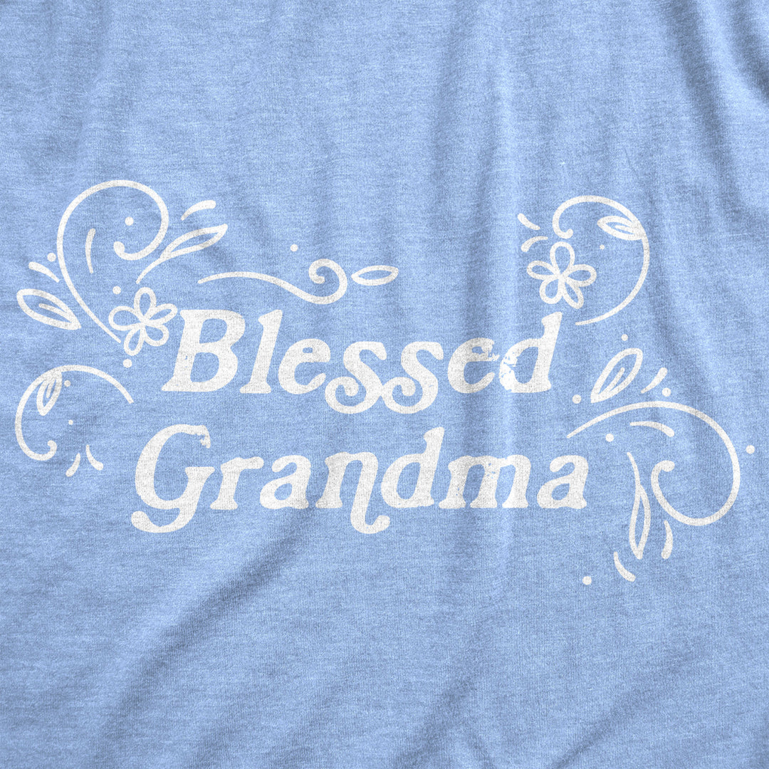 Womens Blessed Grandma Tshirt Funny Grandmother Appreciation Nana Graphic Novelty Tee Image 2