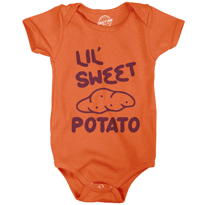 Baby Bodysuit Lil Sweet Potato Jumper Funny Thanksgiving Dinner Turkey Day Baby Creeper Image 1