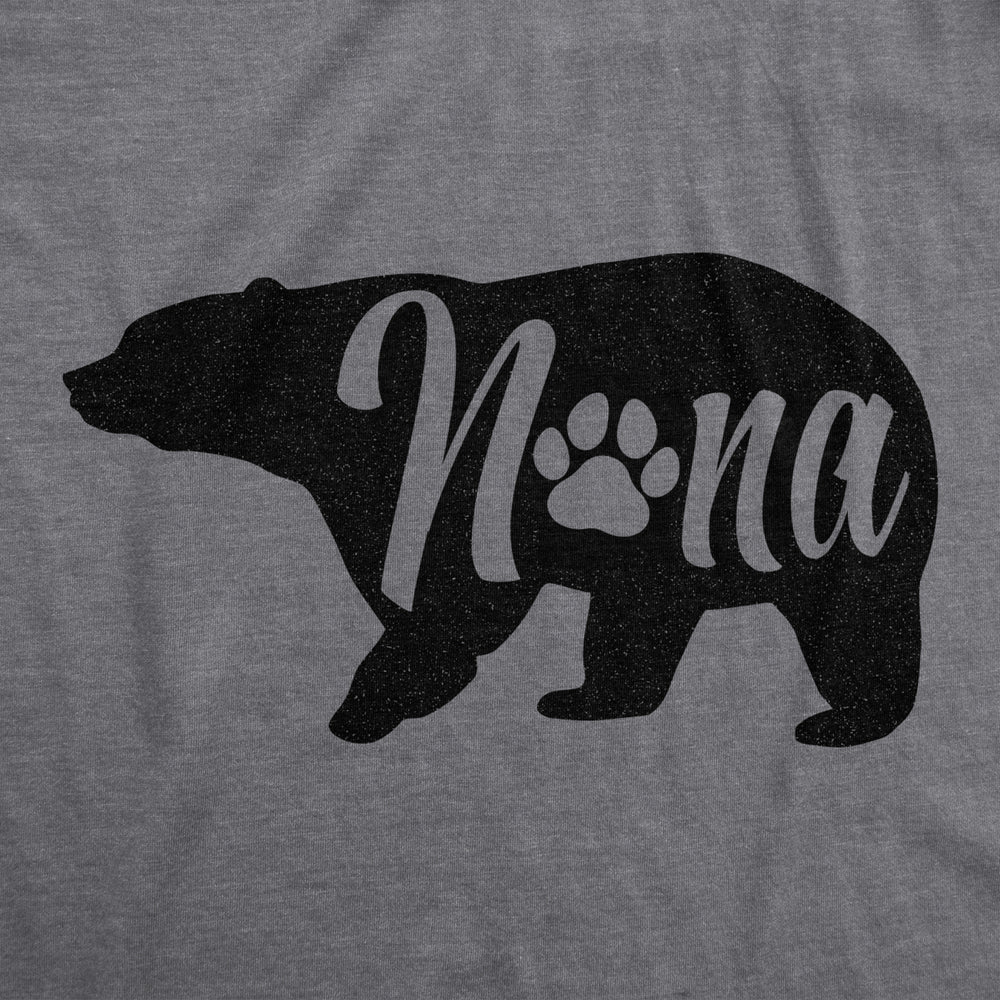 Womens Nana Bear Tshirt Cute Funny Grandmother Grandma Novelty Graphic Tee Image 2