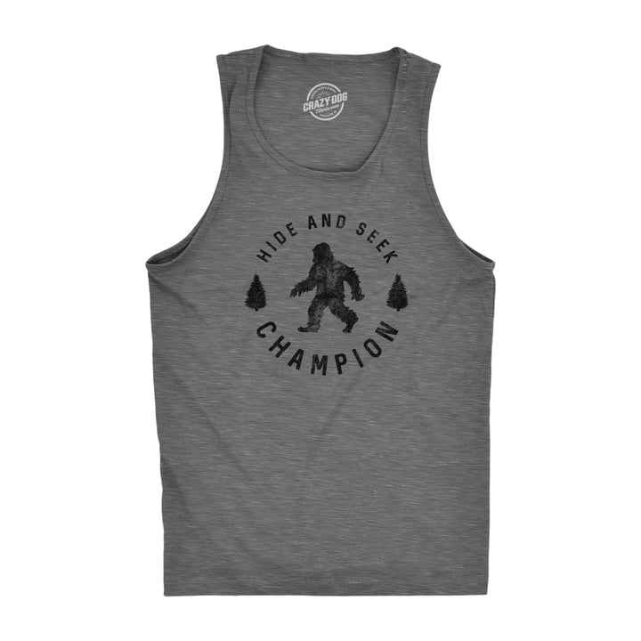 Mens Fitness Tank Hide And Seek Champion Tanktop Funny Bigfoot Sasquatch Shirt Image 1