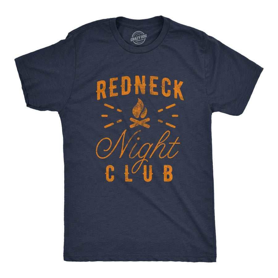 Mens Redneck Nightclub Tshirt Funny Campfire Bon Fire Graphic Novelty Tee Image 1